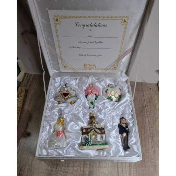 Old World Christmas Wedding Celebrations Glass Ornament Set - Picture 4 of 9